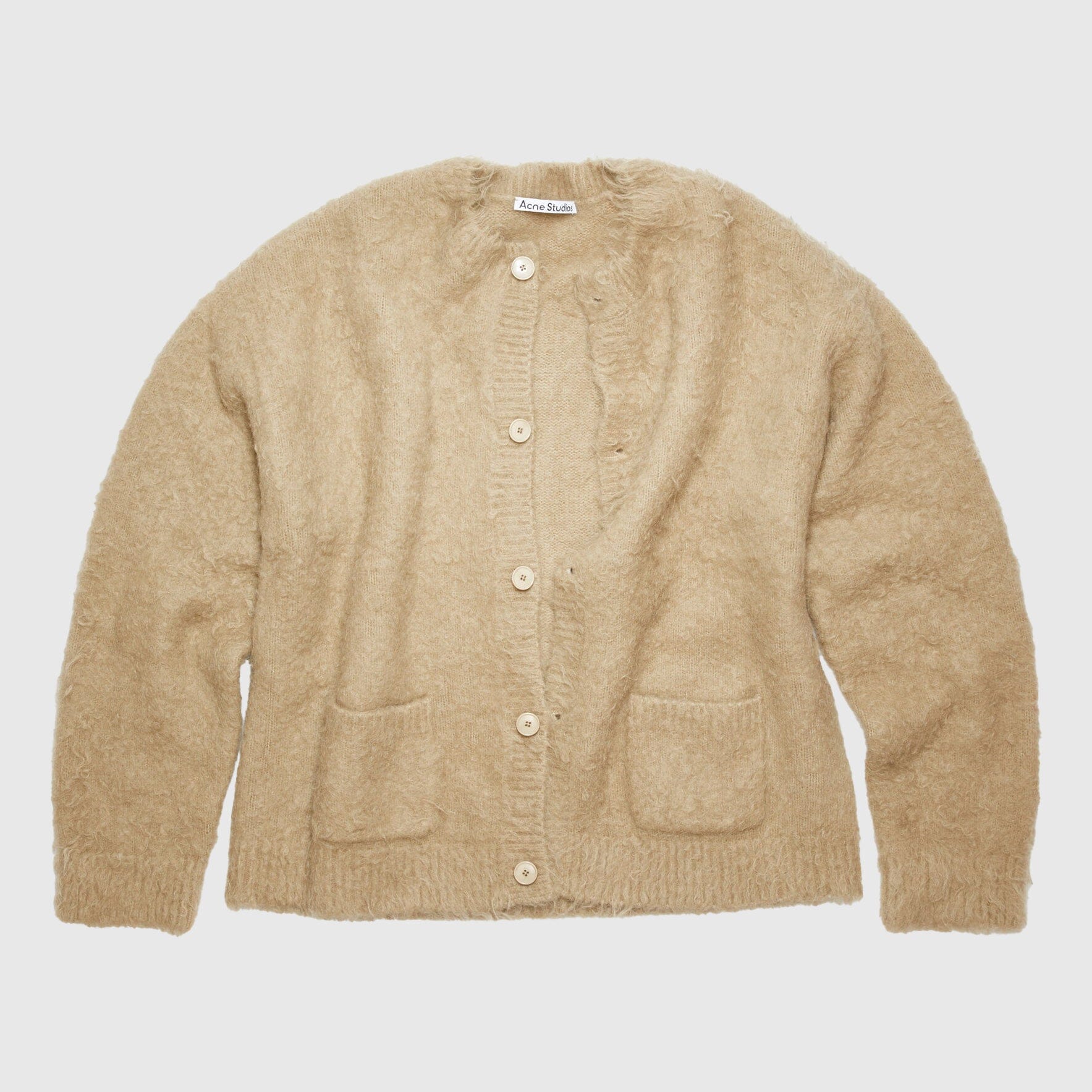 Knitted Cardigan Acne Studios Cardigan Mohair Beige Acne Rives