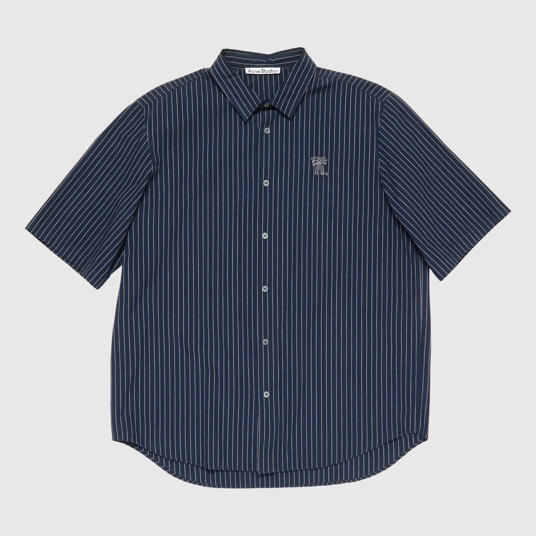 Acne Studios SS Striped Shirt Navy White – Dapper