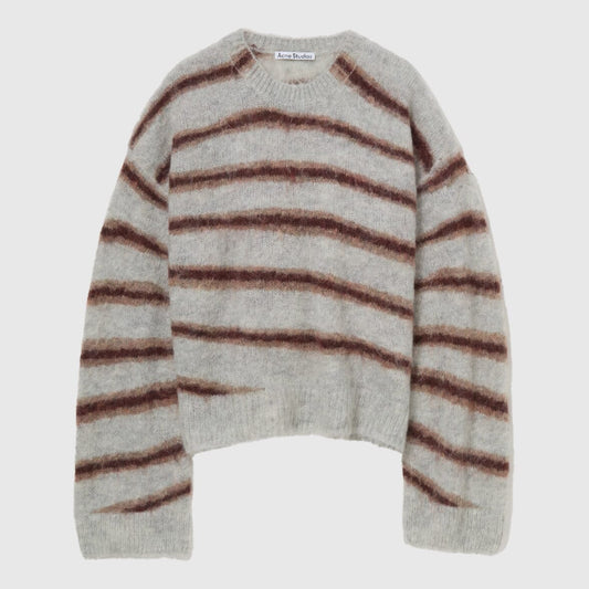 Acne Studios Sweater - Grey Melange/Burgundy Knitwear Acne Studios 