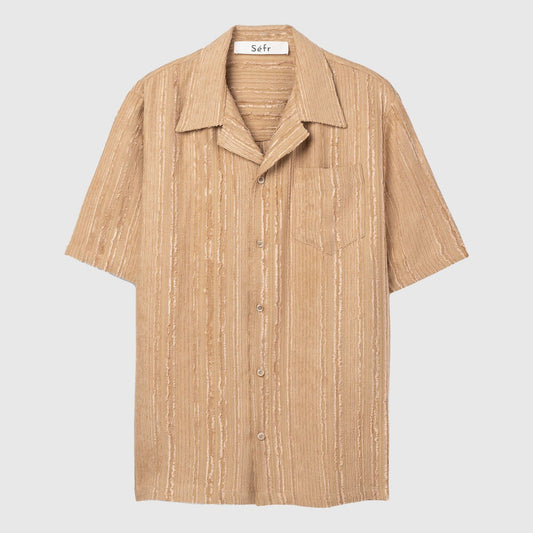 Séfr Dalian Shirt - Fluid Beige Stripe Shirt Séfr 
