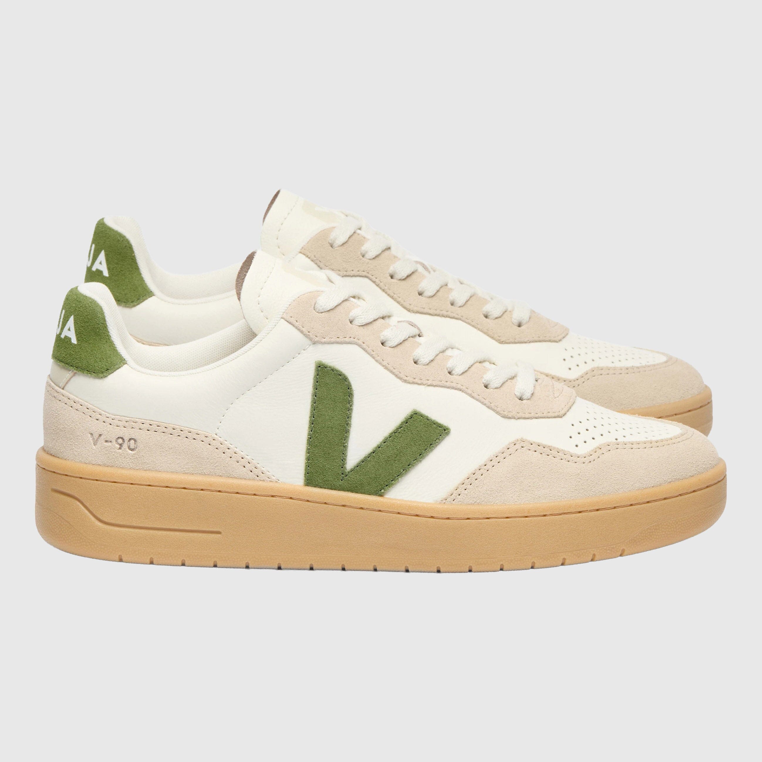 Veja V-90 Sneaker Pure Kiwi Almond Natural – Dapper