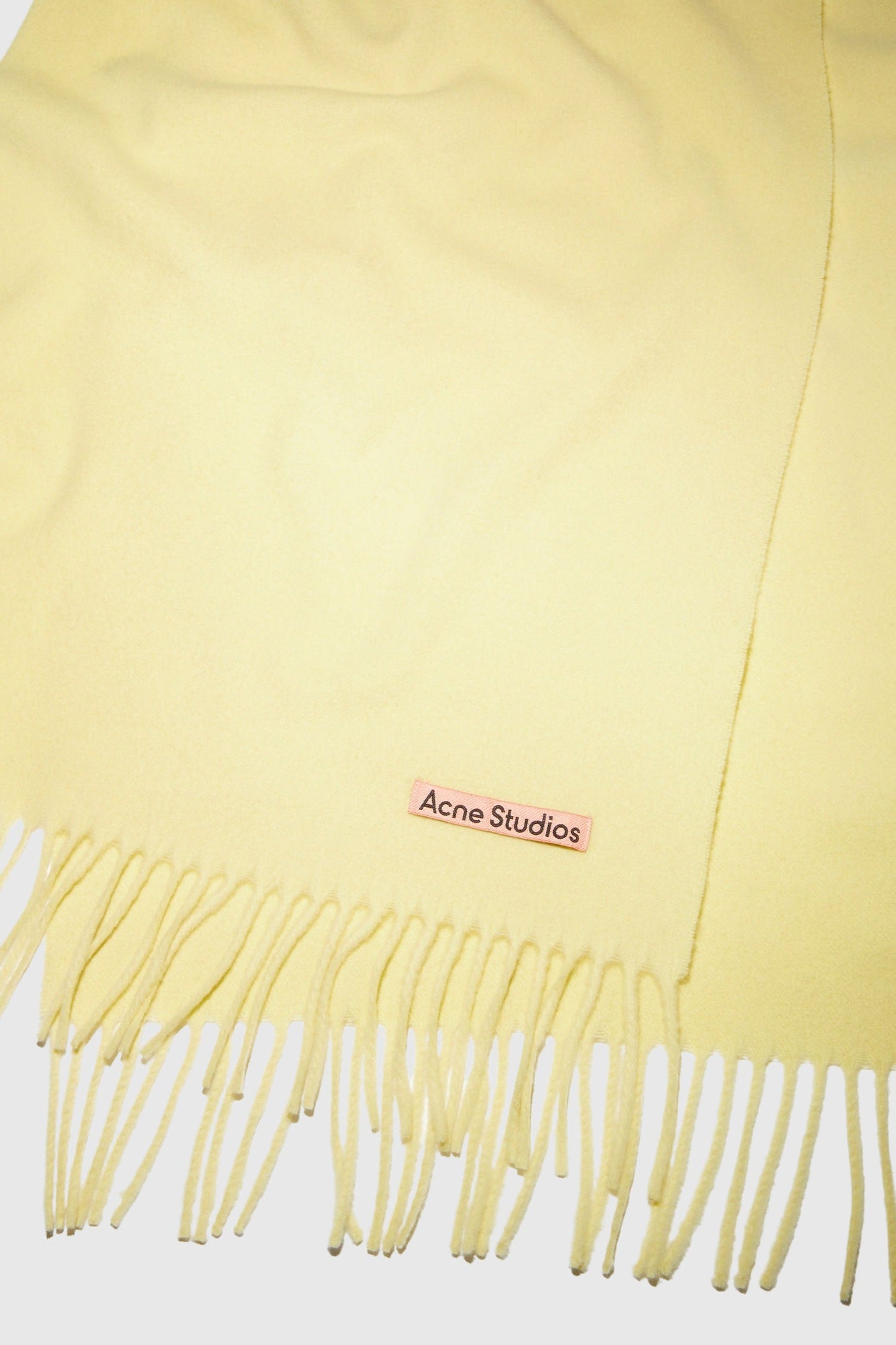 Acne Studios Wool Fringe Scarf - Vanilla Yellow Scarf Acne Studios 