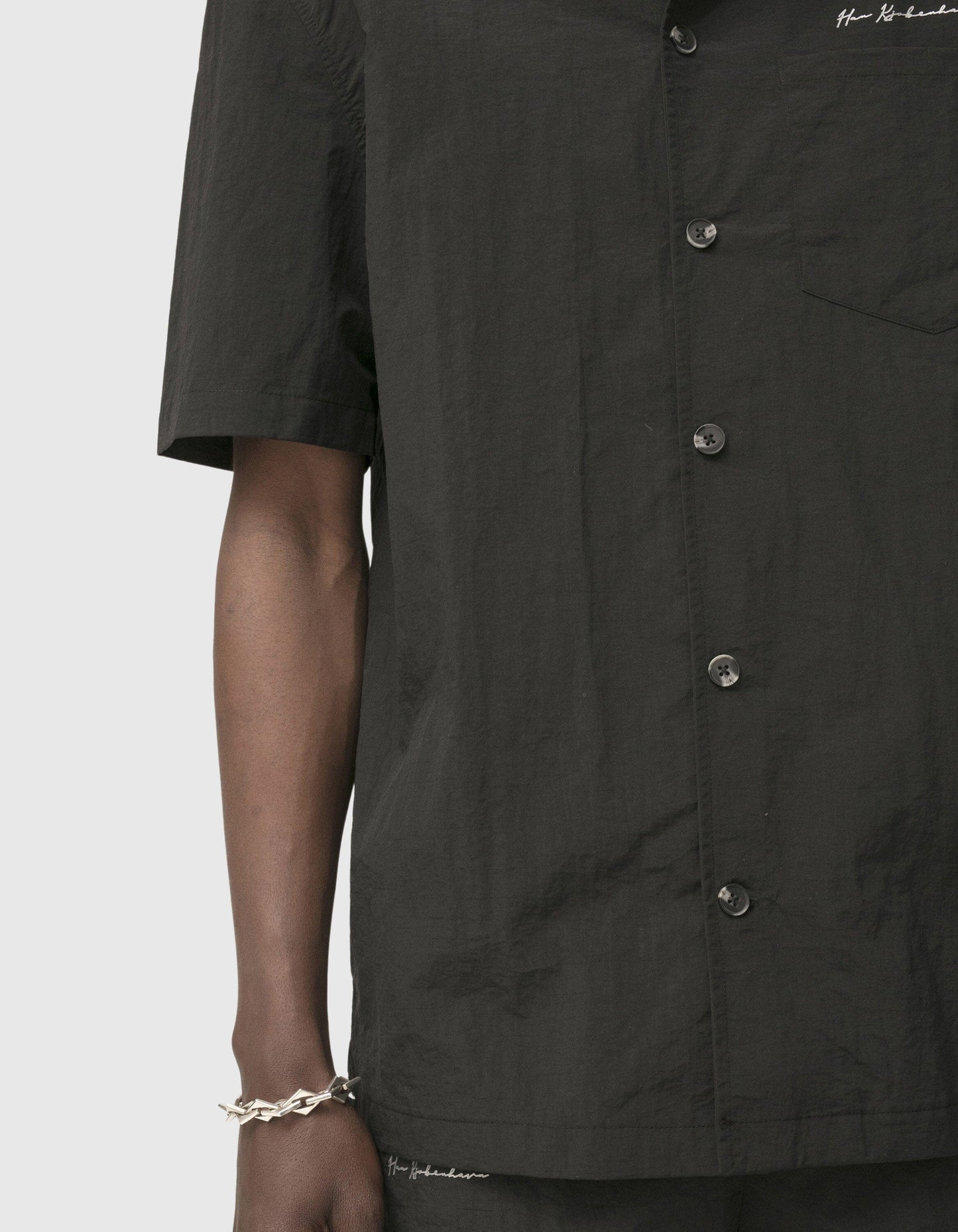 Han Kjøbenhavn Nylon Summer Shirt Short Sleeve - Black Shirt Han Kjøbenhavn 