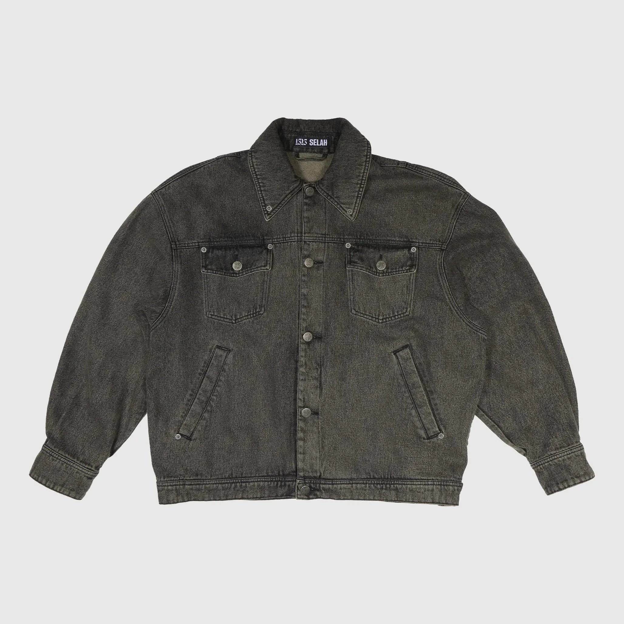 1313 SELAH Santiago Denim Jacket - Washed Grey Overshirt 1313 SELAH 