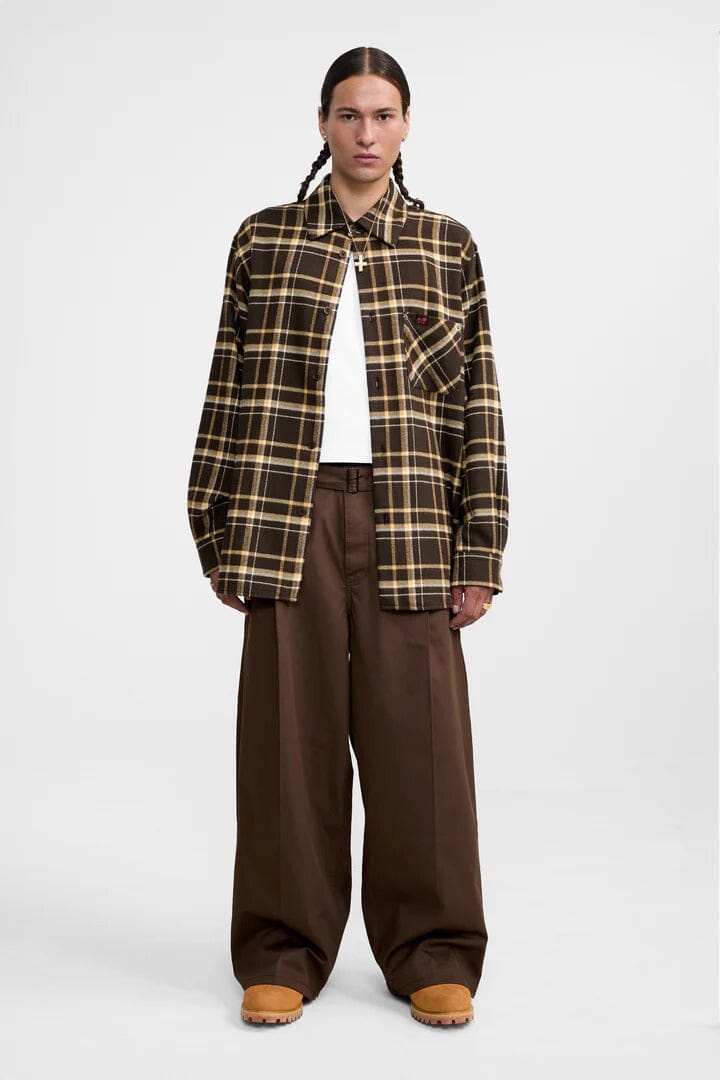 1313 SELAH Teo Flannel Shirt - Olive & Yellow Check Shirt 1313 SELAH 