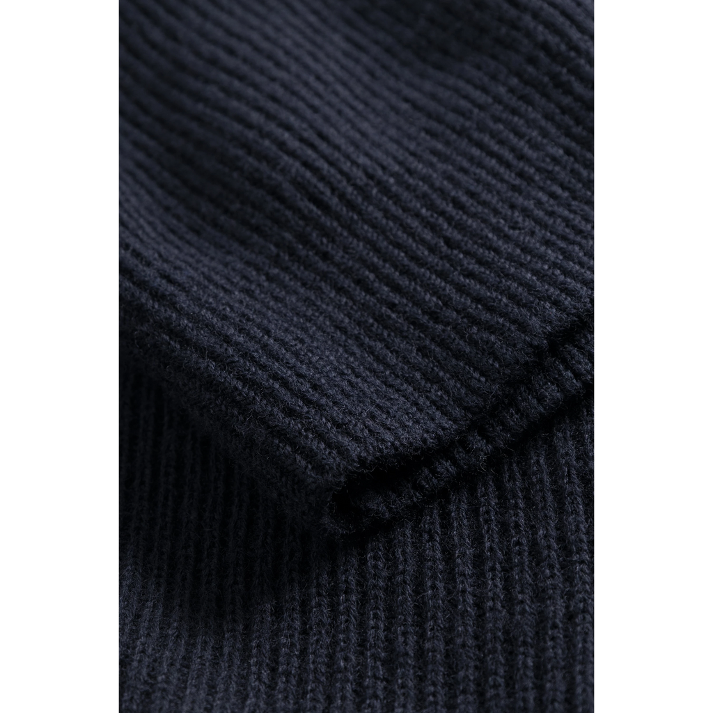 Norse Projects - Hagen Wool Cotton Rib Full Zip Jacket - Dark Navy detail product image