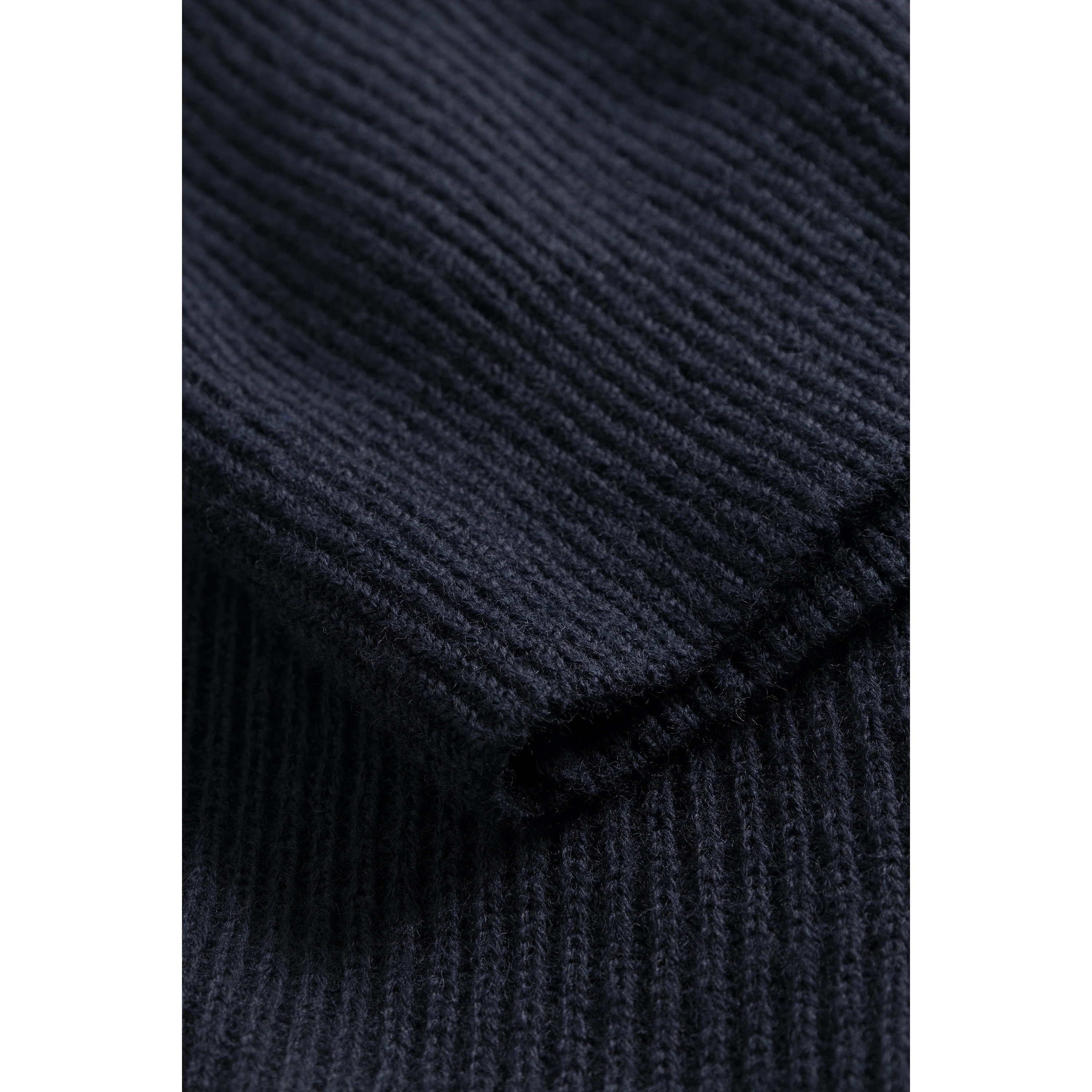 Norse Projects - Hagen Wool Cotton Rib Full Zip Jacket - Dark Navy detail product image