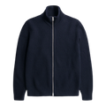 Norse Projects - Hagen Wool Cotton Rib Full Zip Jacket - Dark Navy main product image