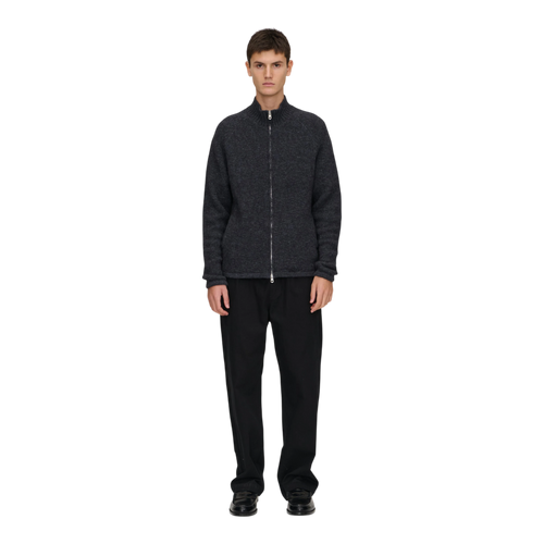 Palmes - Knitted Zip Sweater - Charcoal lifestyle product image