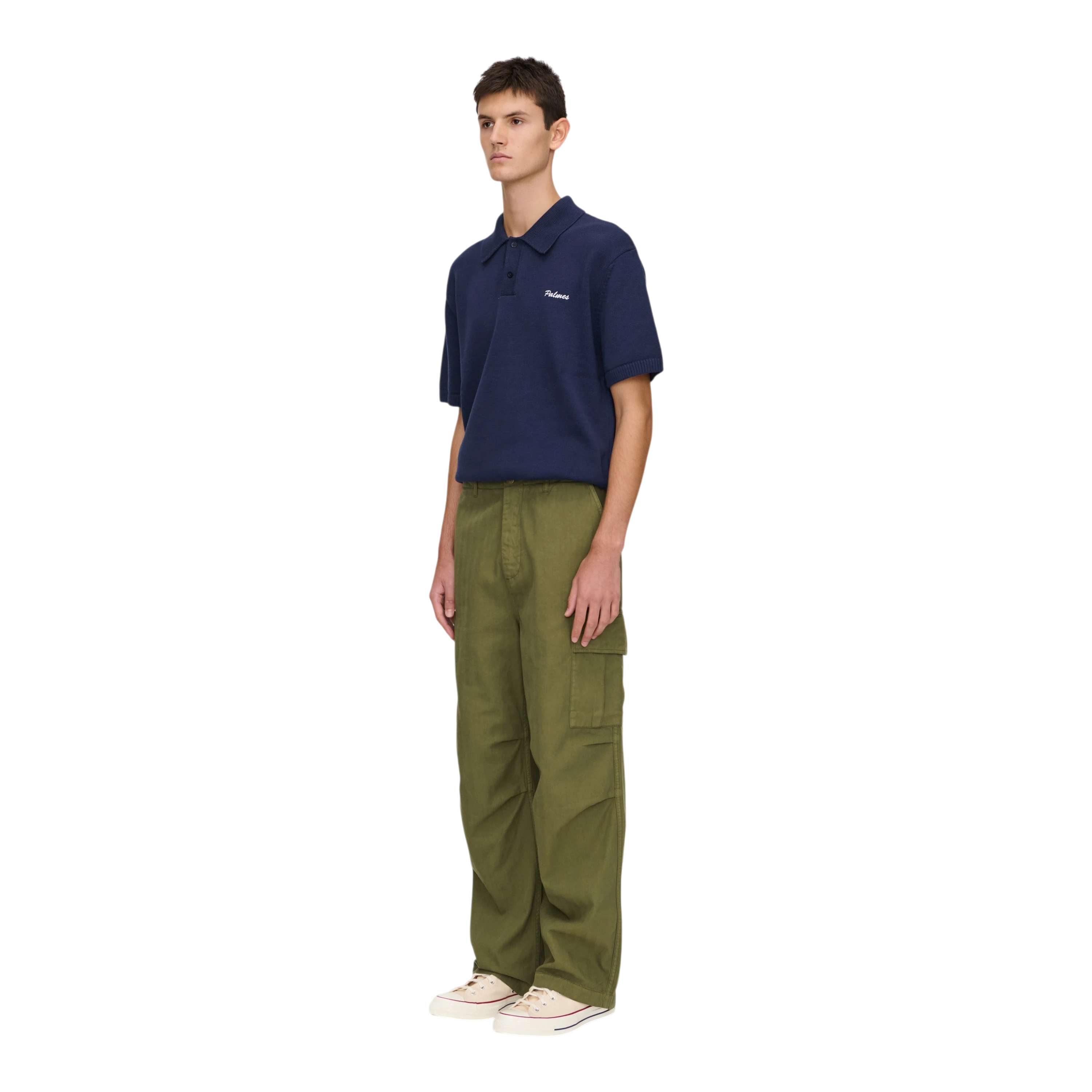 Palmes - Herringbone Cargo Trousers - Olive lifestyle product image