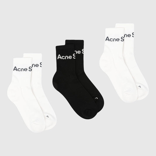 Acne Studios 3-pack Socks - White / White / Black on Socks Acne Studios 