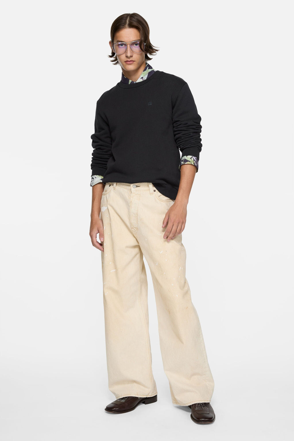 Acne Studios Crew Neck Fleece Sweater - Black Sweatshirt Acne Studios 