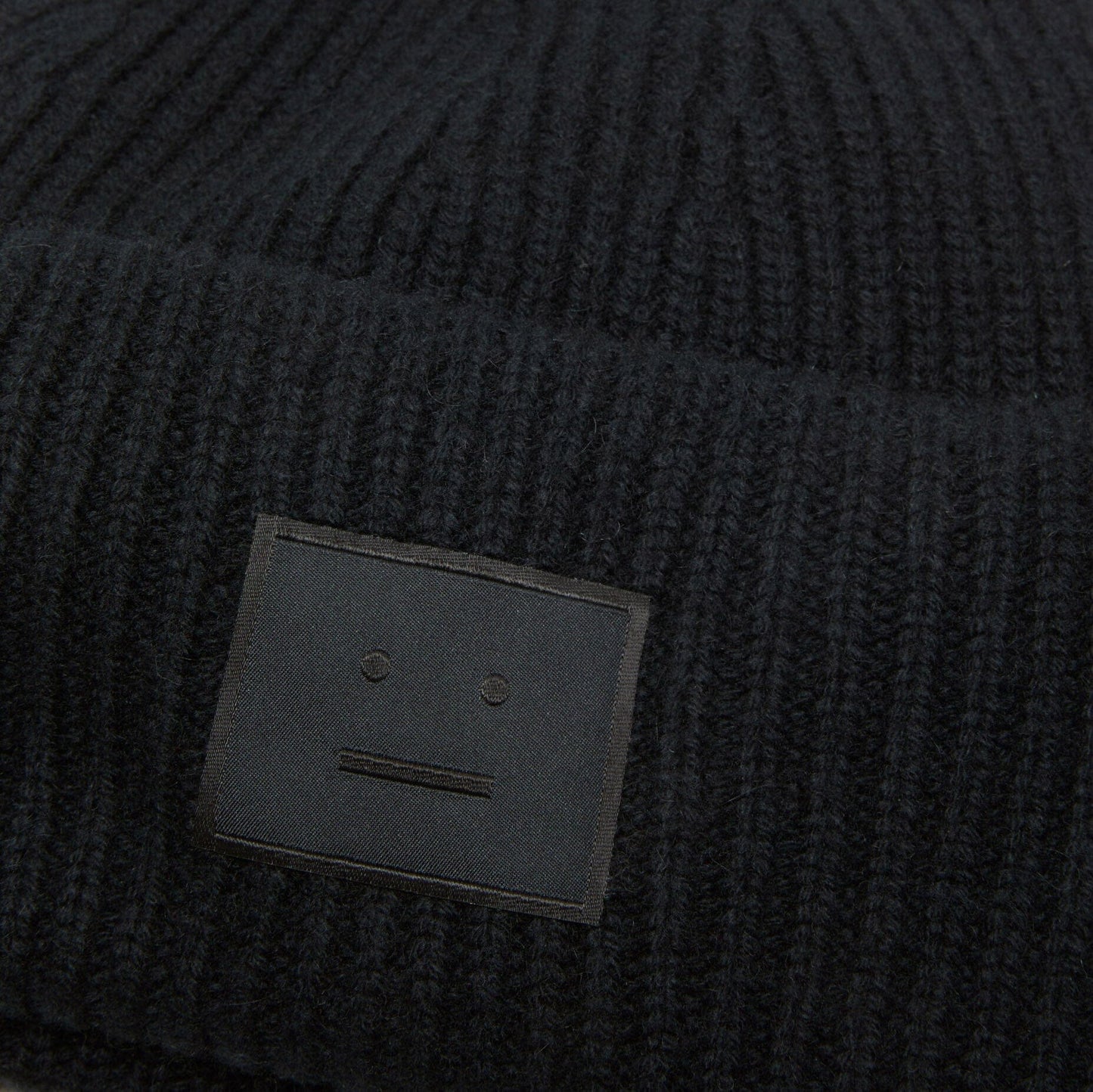 Acne Studios Face Logo Beanie - Black Beanie Acne Studios 