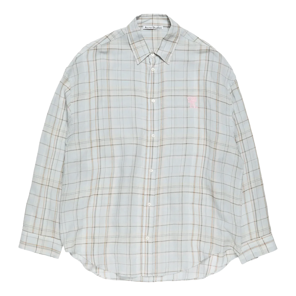 Acne Studios Linen Check Button-up Short - Grey/Pink Shirt Acne Studios 