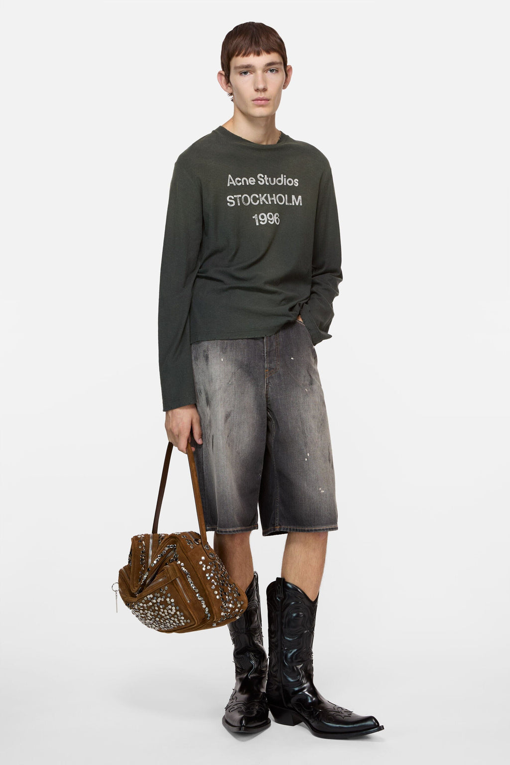 Acne Studios Logo T-shirt Longsleeve - Faded Black Longsleeve Acne Studios 