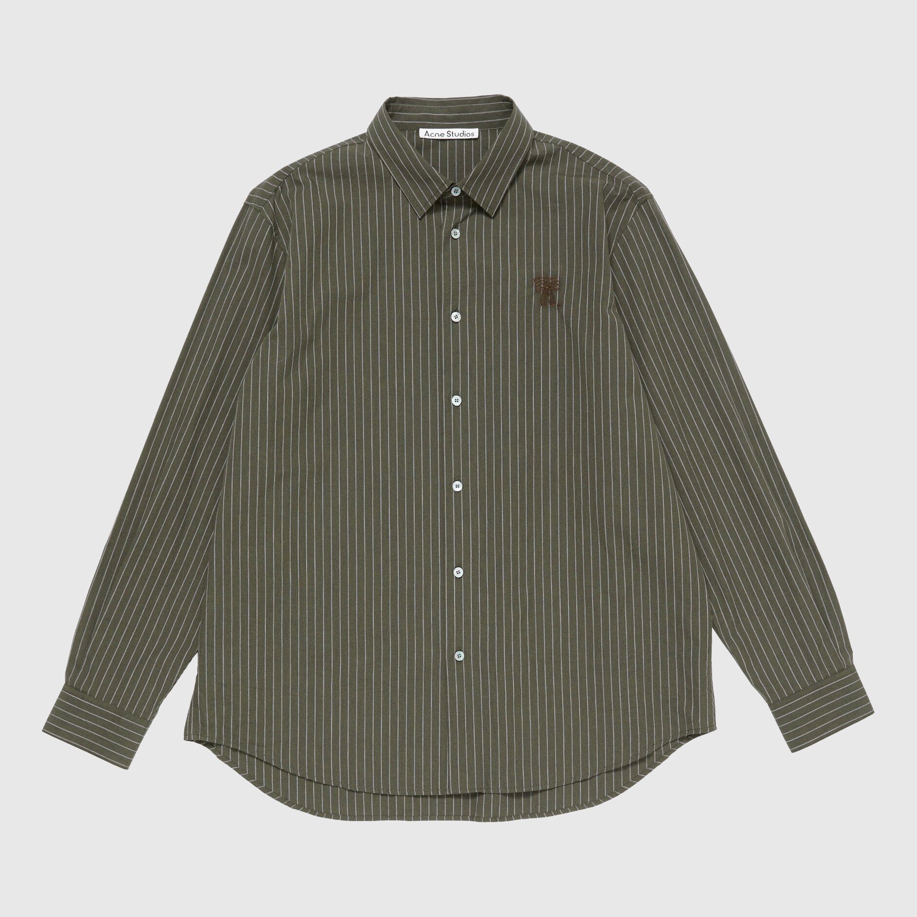 Acne Studios LS Striped Shirt - Green Melange Shirt Acne Studios 