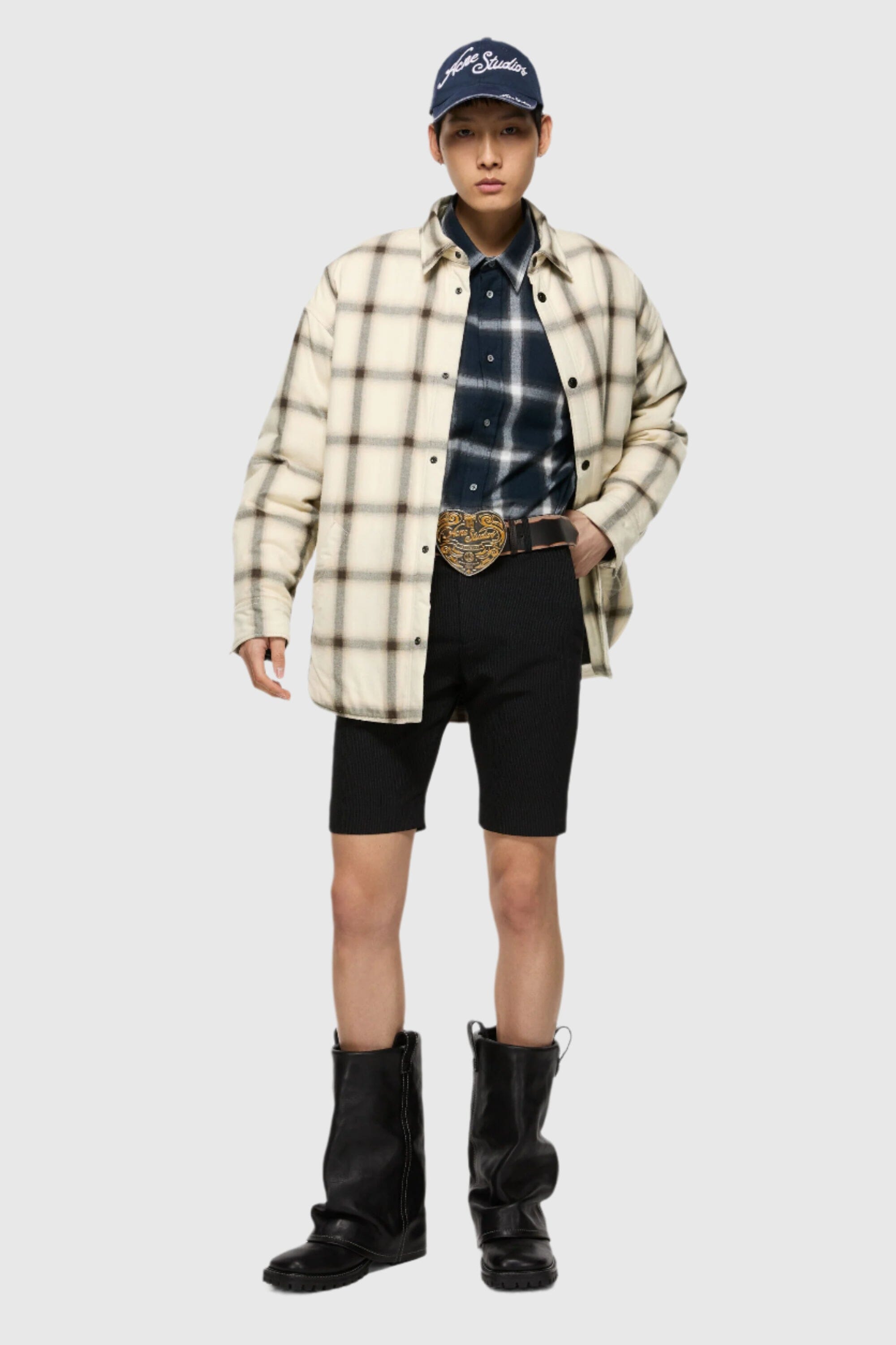 Acne Studios Plaid Overshirt - Beige Multi Overshirt Acne Studios 