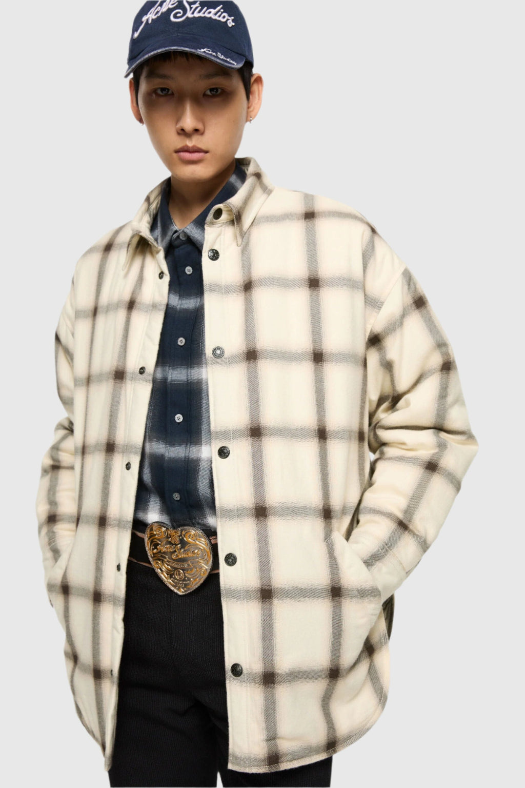 Acne Studios Plaid Overshirt - Beige Multi Overshirt Acne Studios 