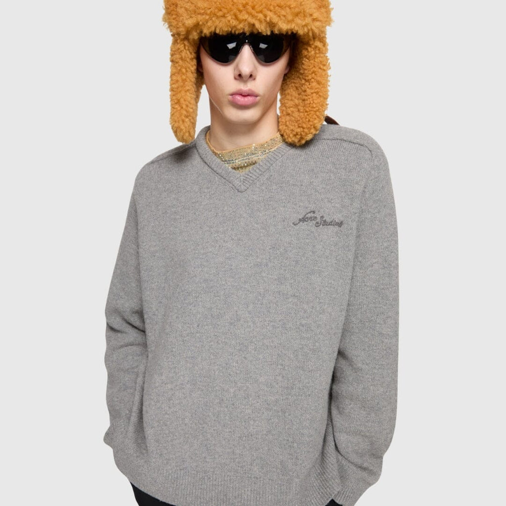 Acne Studios Saddle Sweater - Dark Grey Melange Knitwear Acne Studios 