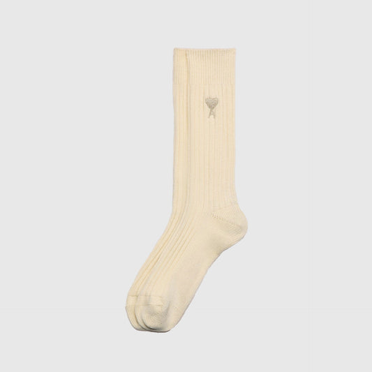 AMI Alexandre Mattiussi ADC Plain Socks - Off White Socks AMI Alexandre Mattiussi 