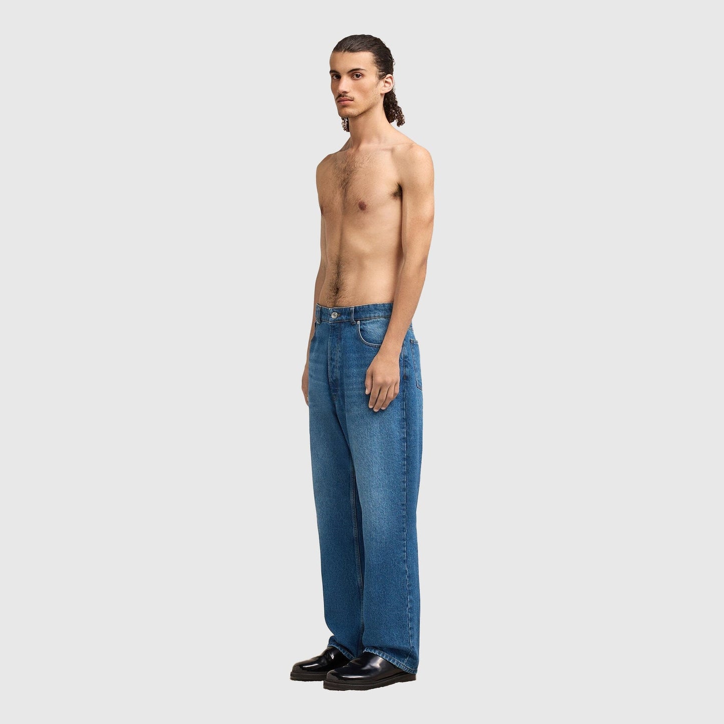AMI Alexandre Mattiussi Loose Fit Jeans - Used Blue Pants AMI Alexandre Mattiussi 