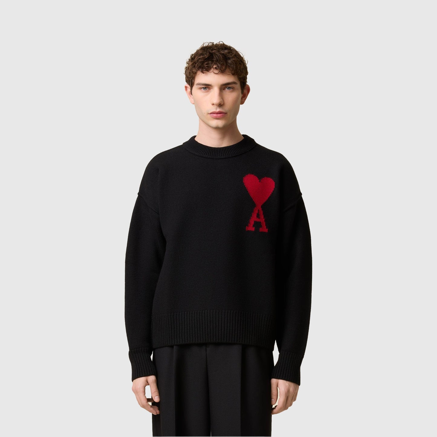 AMI Alexandre Mattiussi Red ADC Sweater - Black / Red Knitwear AMI Alexandre Mattiussi 