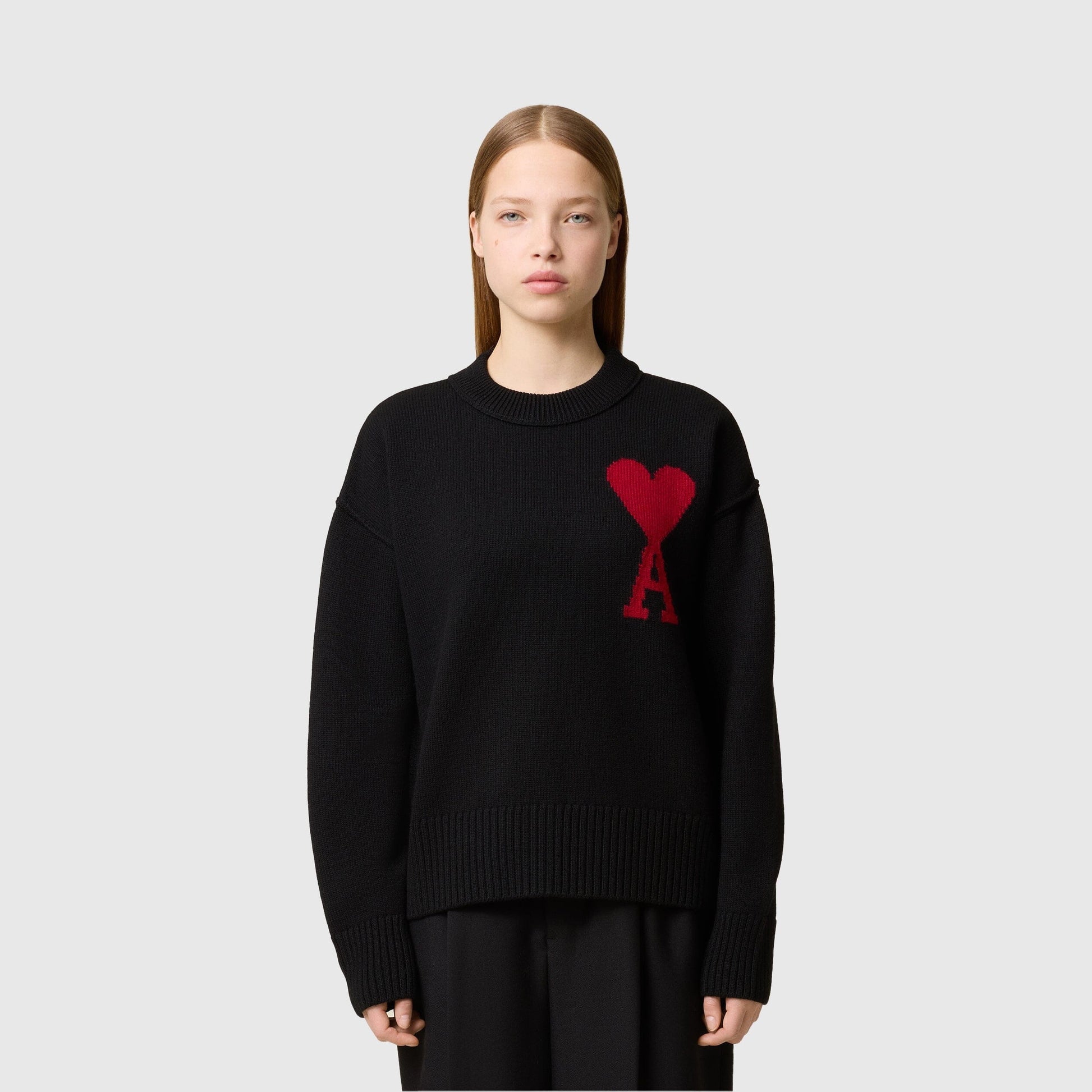 AMI Alexandre Mattiussi Red ADC Sweater - Black / Red Knitwear AMI Alexandre Mattiussi 