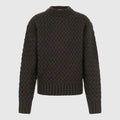 Amomento Diagonal Cable Pullover - Brown Knitwear Amomento 