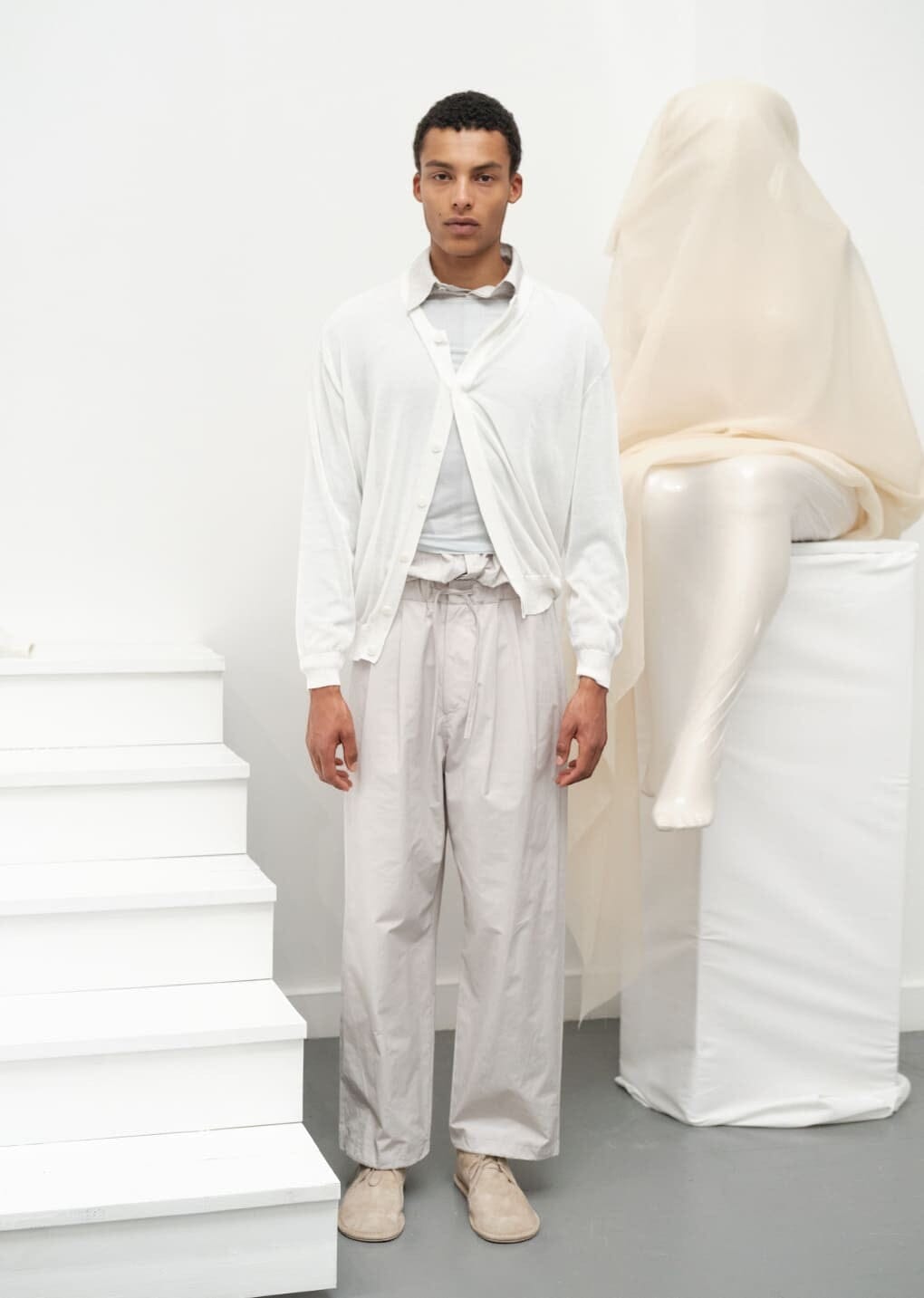 Amomento Drawstring Pants - Grey Bukse Amomento 