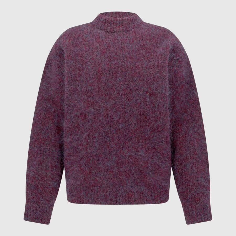 Amomento Hairy Rounded Pullover - Burgundy Knitwear Amomento 