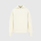 Amomento Hairy Slub Half Zip Up Knit - Ecru Knitwear Amomento 