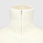 Amomento Hairy Slub Half Zip Up Knit - Ecru Knitwear Amomento 