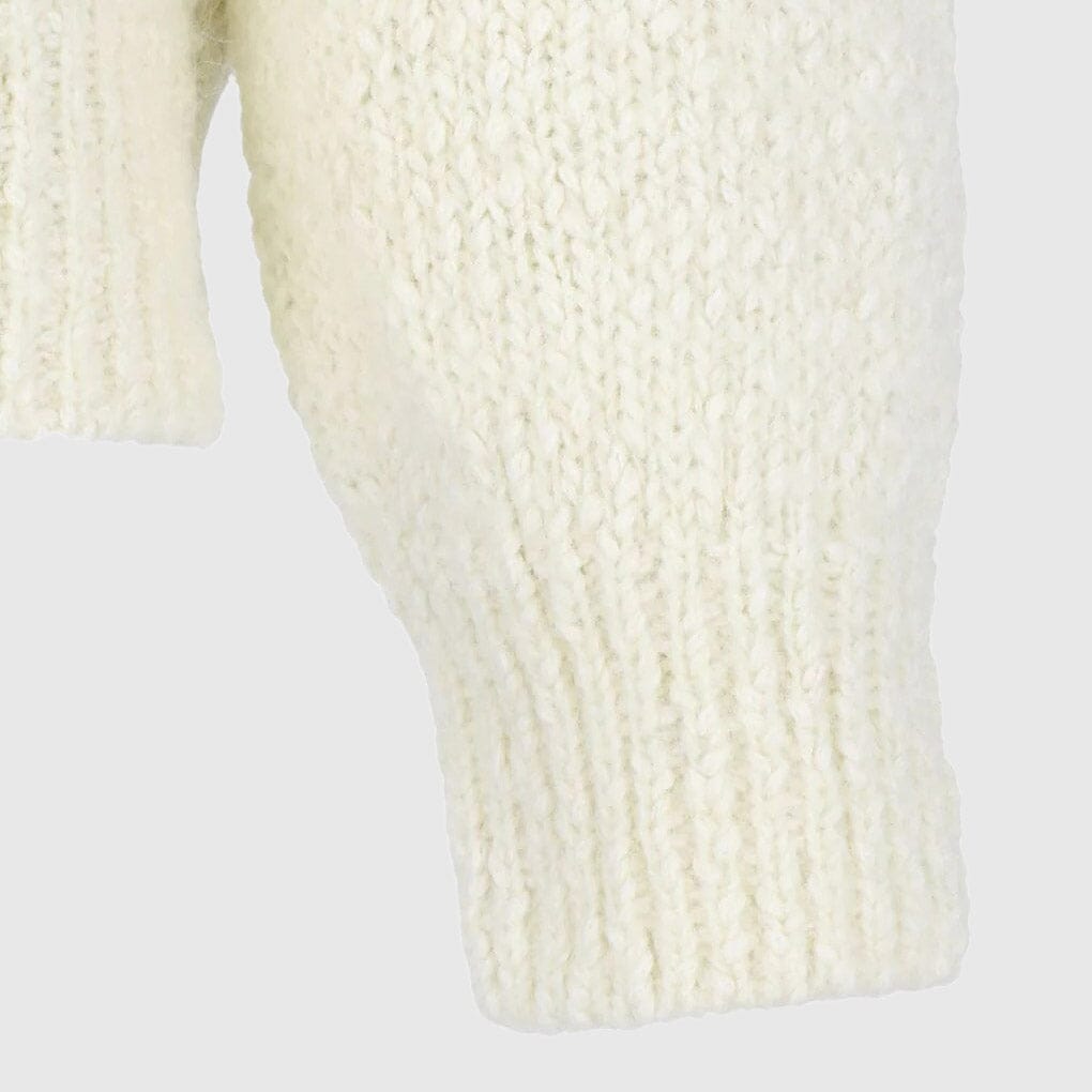 Amomento Hairy Slub Half Zip Up Knit - Ecru Knitwear Amomento 