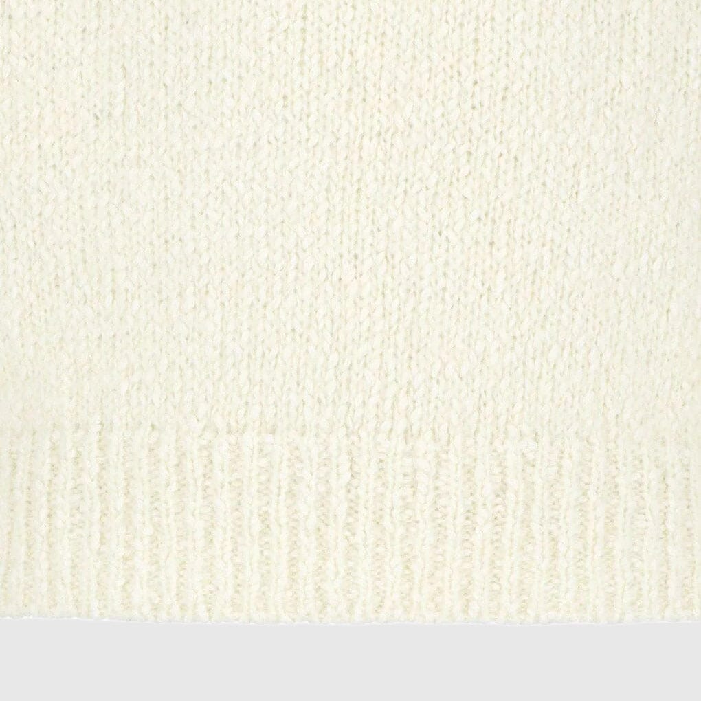 Amomento Hairy Slub Half Zip Up Knit - Ecru Knitwear Amomento 