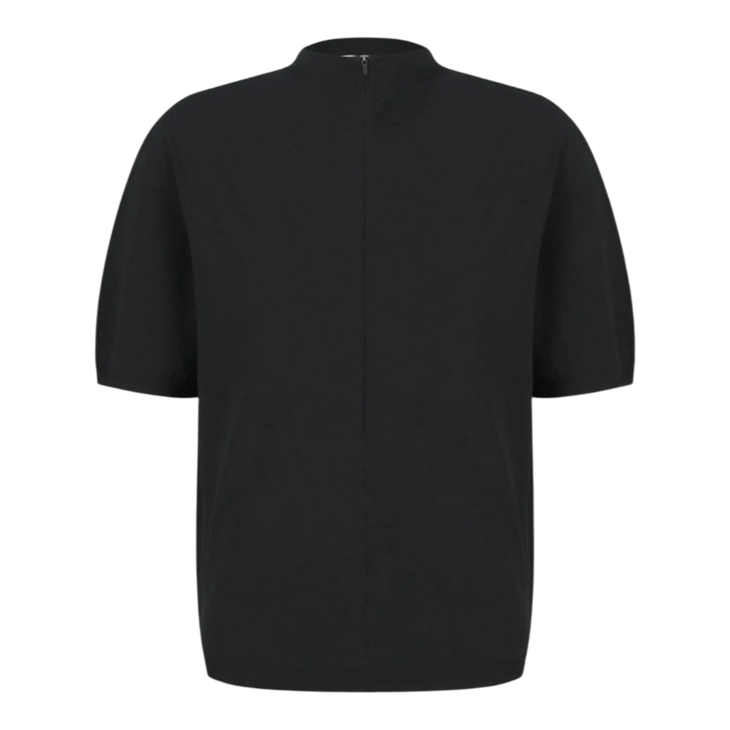 Amomento Half Zip-up Knit - Black Knitwear Amomento 