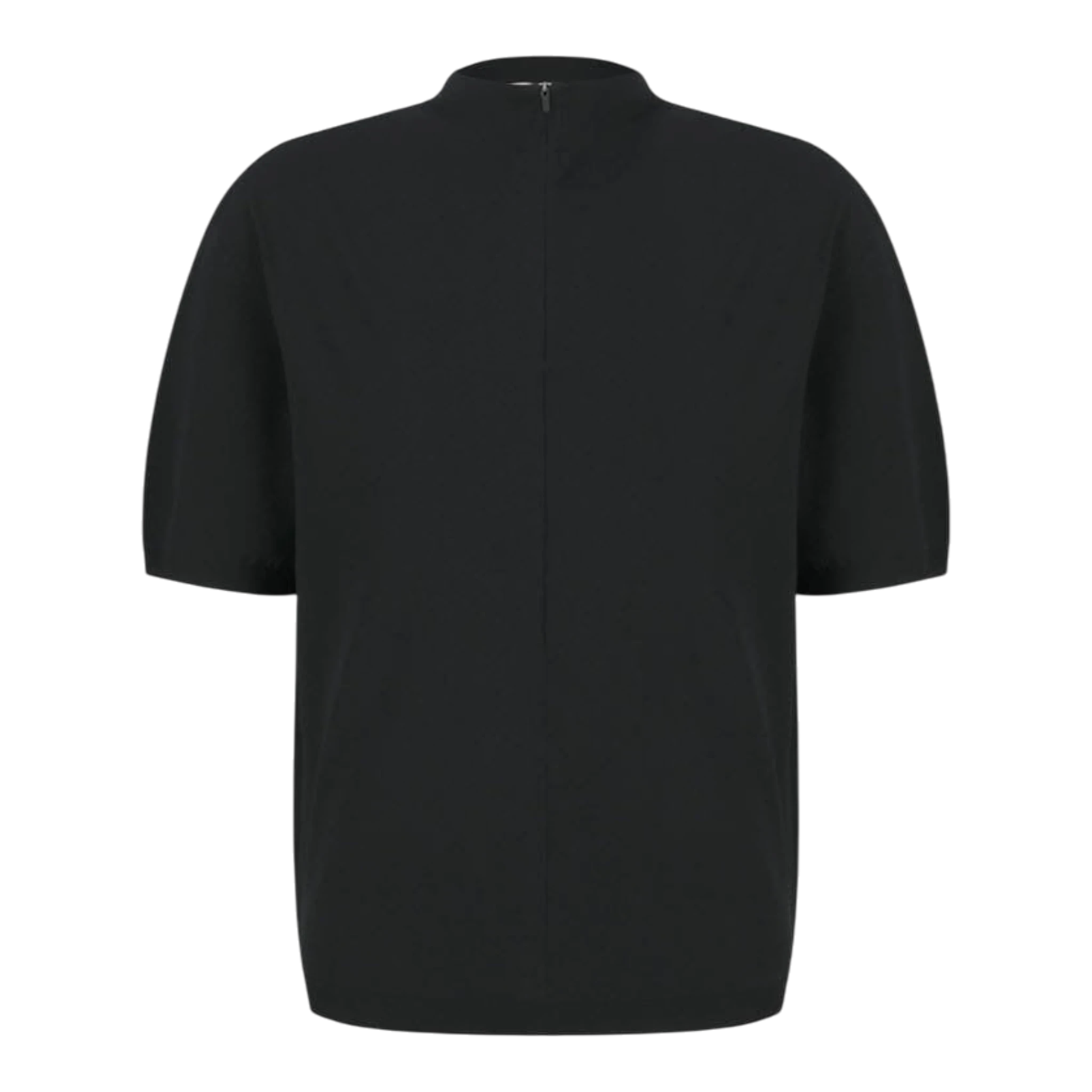 Amomento Half Zip-up Knit - Black Knitwear Amomento 