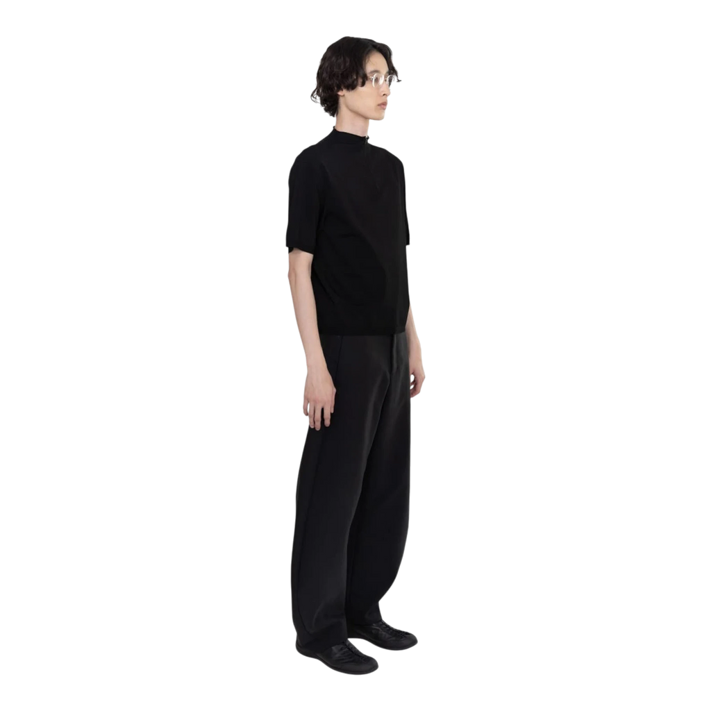 Amomento Half Zip-up Knit - Black Knitwear Amomento 