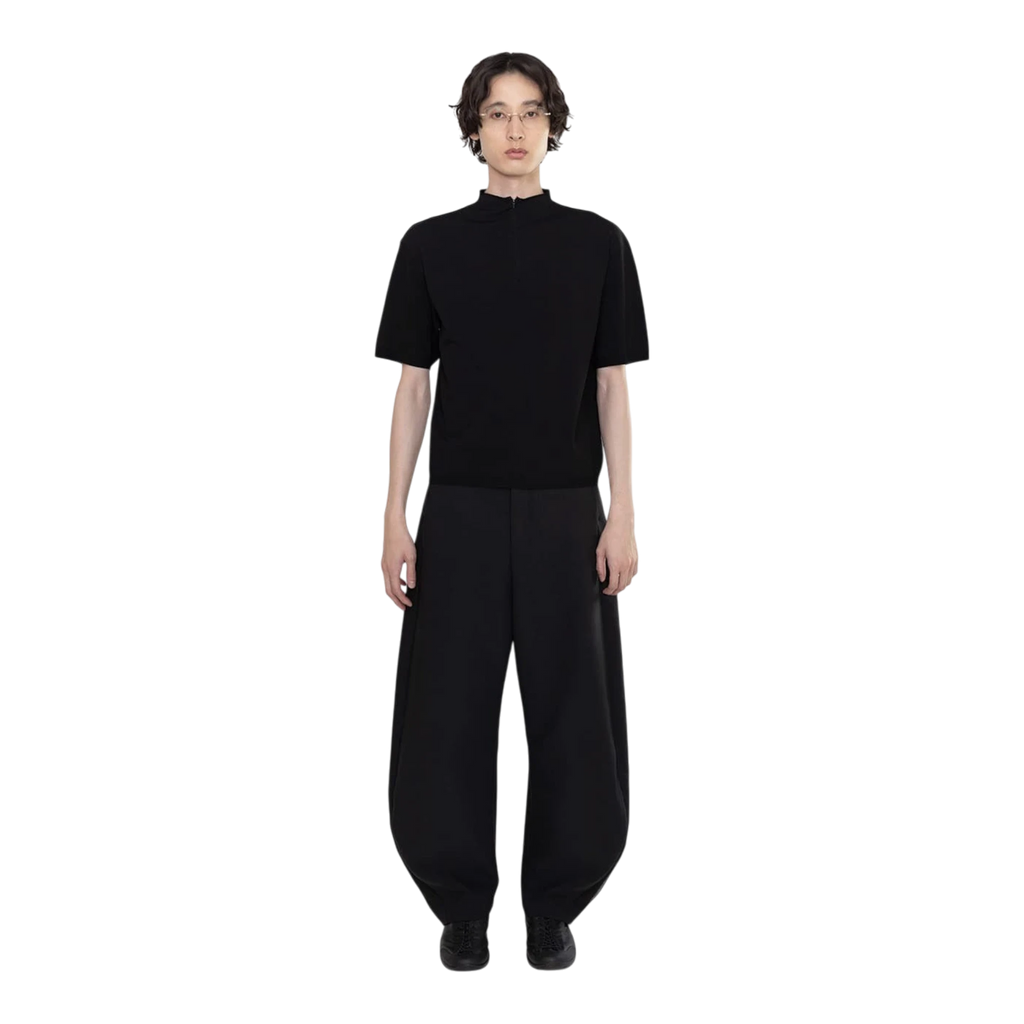 Amomento Half Zip-up Knit - Black Knitwear Amomento 