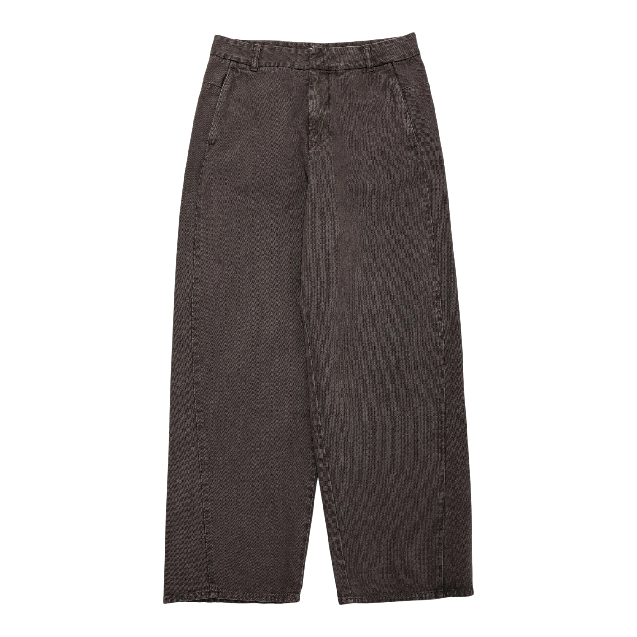 Amomento Men's Garments Dyed Curved Seam Denim - Brown Bukse Amomento 