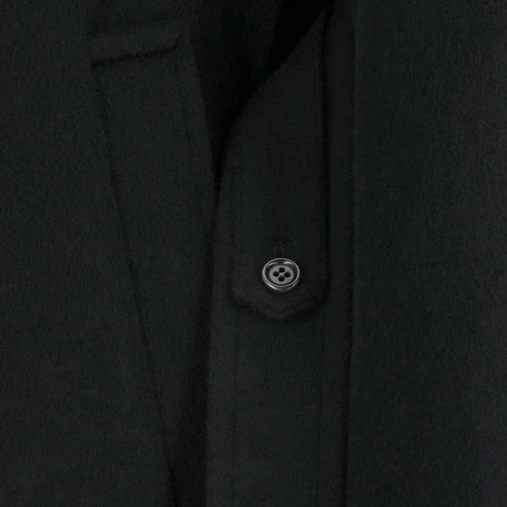 Amomento Mens Single Breasted Long Coat - Black Coat Amomento 