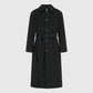 Amomento Mens Single Breasted Long Coat - Black Coat Amomento 