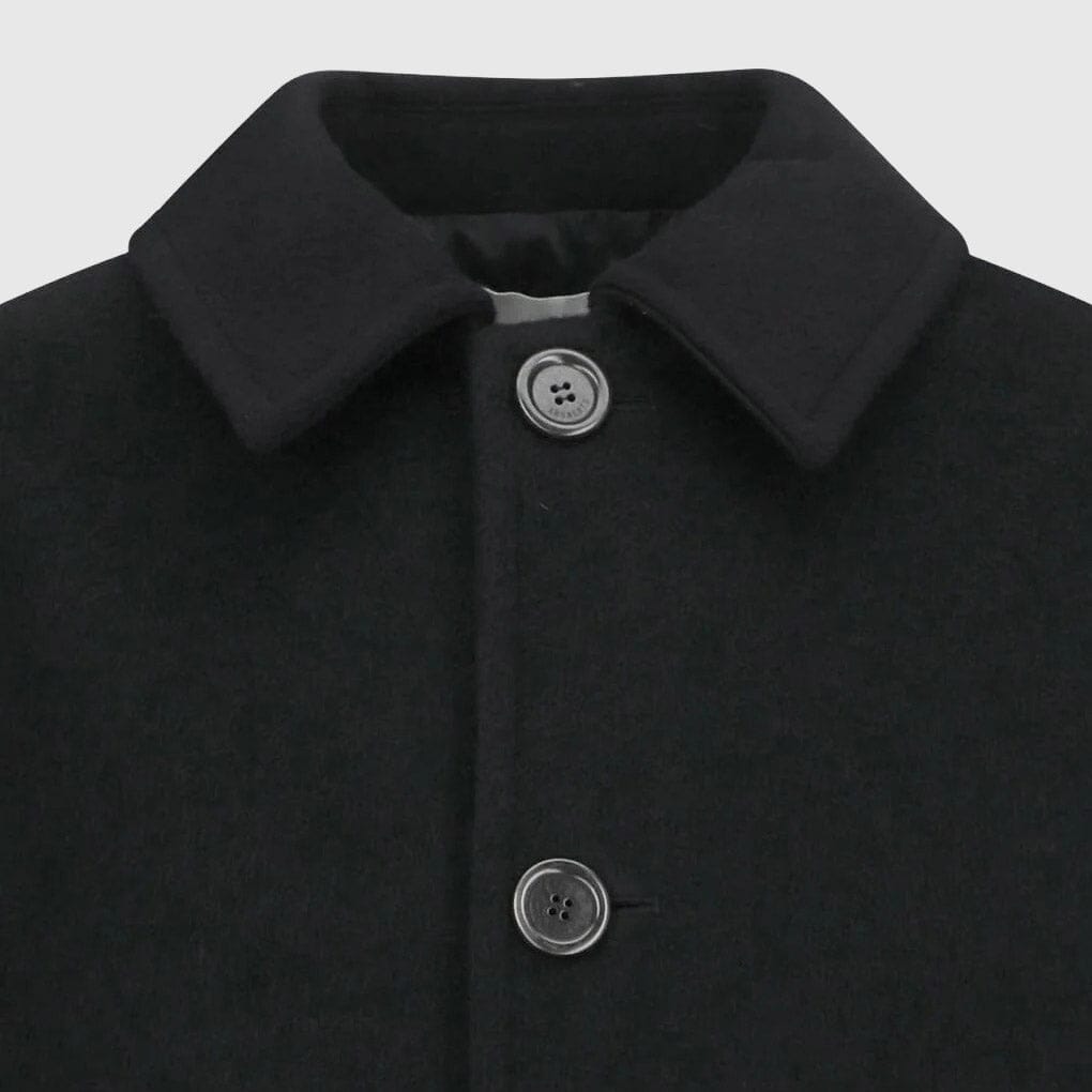 Amomento Mens Single Breasted Long Coat - Black Coat Amomento 