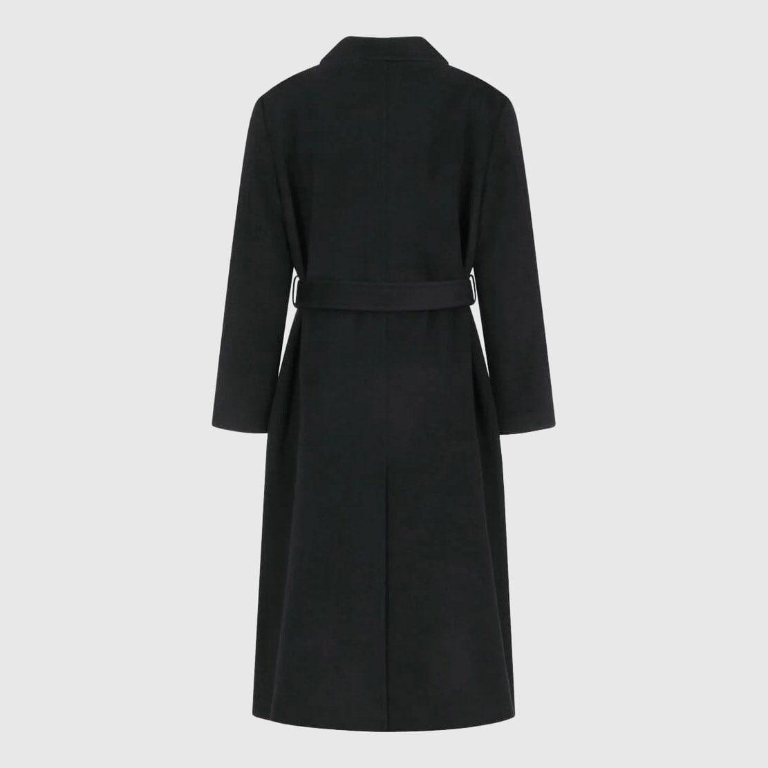 Amomento Mens Single Breasted Long Coat - Black Coat Amomento 
