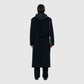 Amomento Mens Single Breasted Long Coat - Black Coat Amomento 