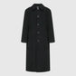 Amomento Mens Single Breasted Long Coat - Black Coat Amomento 