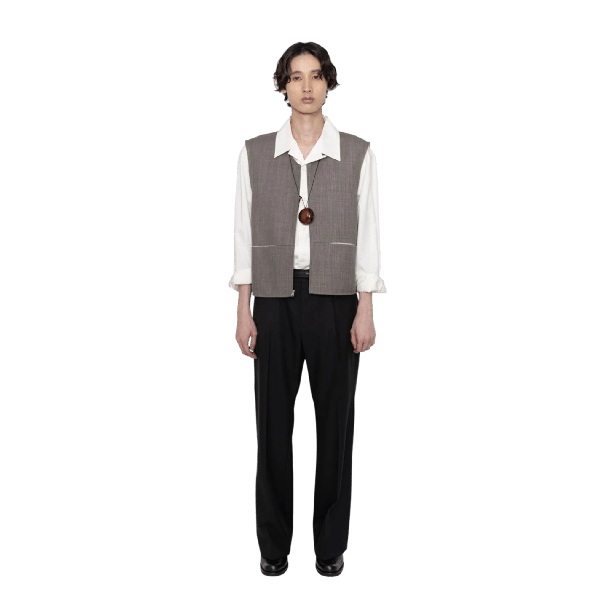 Amomento Open Collar Shirt - Ivory Shirt Amomento 