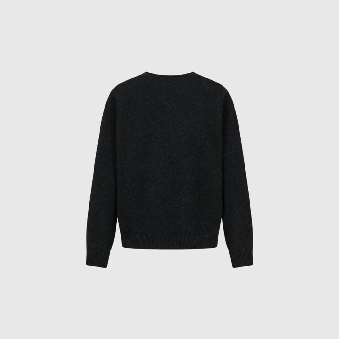 Amomento Racoon V-Neck Knit - Charcoal Knitwear Amomento 