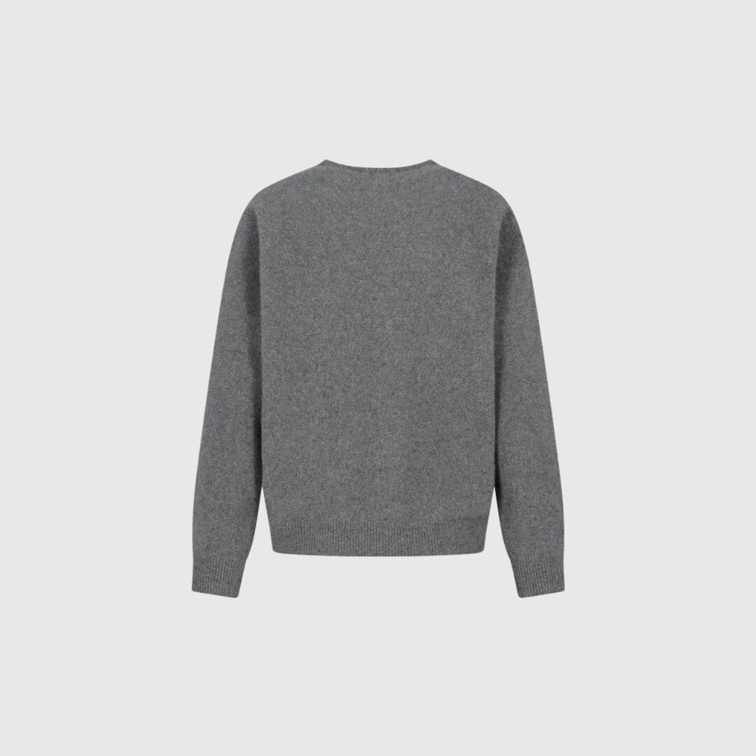Amomento Racoon V-Neck Knit - Grey Knitwear Amomento 