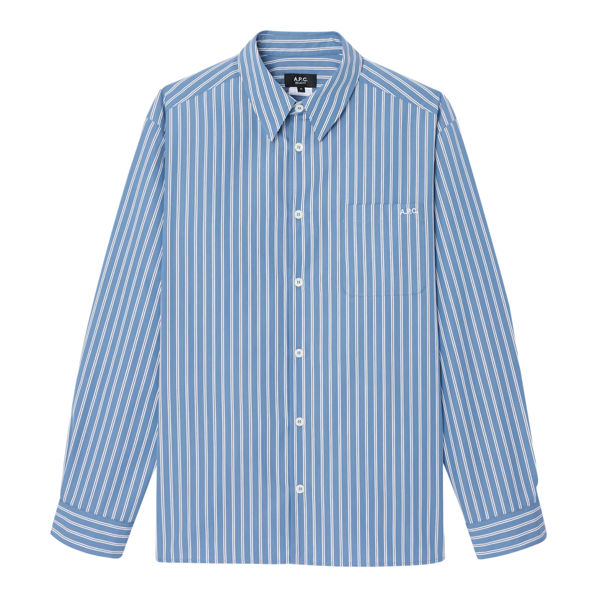 A.P.C Chemise Malo Logo Shirt - Iaf Steel Blue Shirt A.P.C 