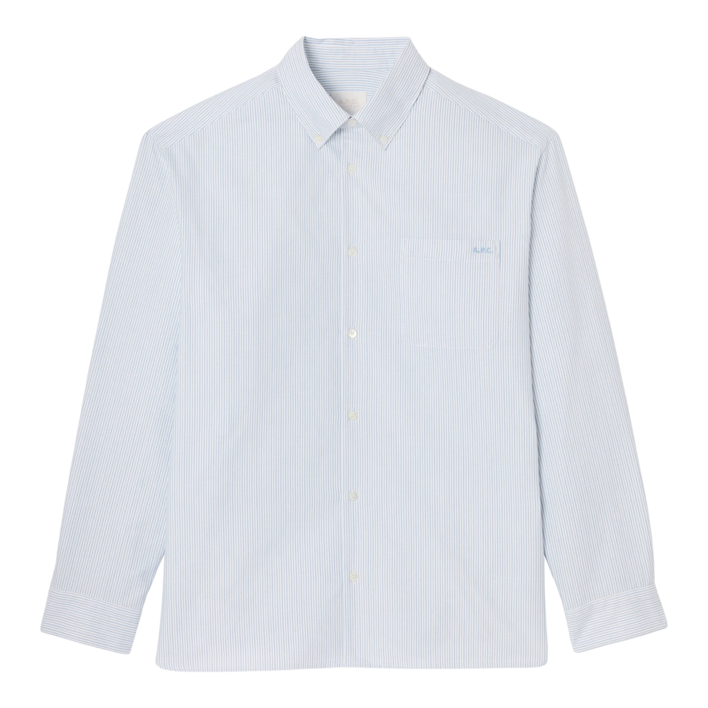 A.P.C. - Chemise Mateo Logo Shirt - Light Blue Skjorte A.P.C. 